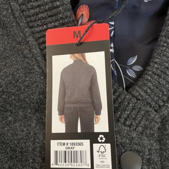 Well Worn Ladies' Bomber Style Jacket, Gray - Picture 7 of 8